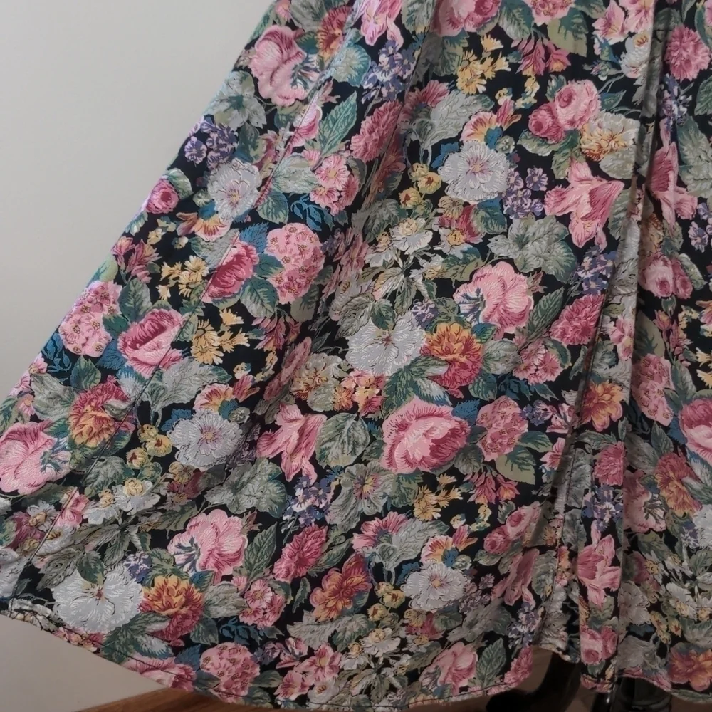 Vintage 80's 90's Floral Long Midi Dress - Picture 6 of 12